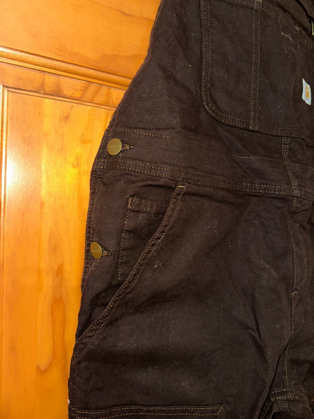 Carhartt Brown Utility Duck Canvas Bib Overalls - Picture 5 of 8